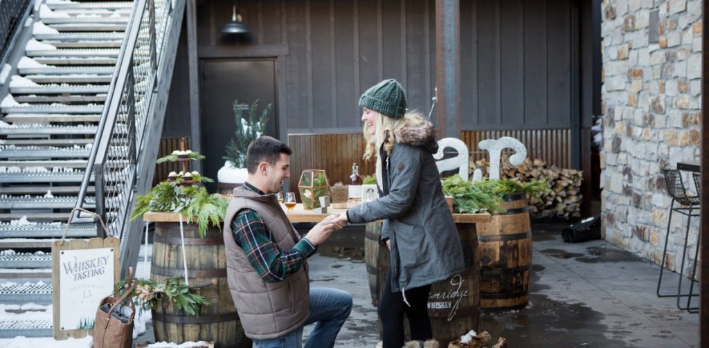 proposal at distillery