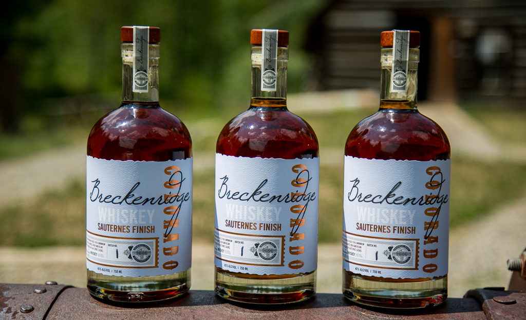 Three Breckenridge Whiskey Sauternes Finish bottles